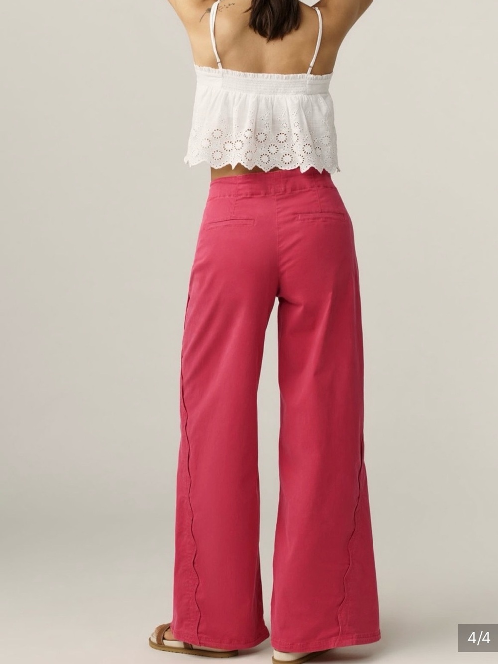 Anthropologie Maeve scallop wide-leg pants size 32 NWT - Picture 3 of 8